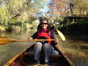 My guide Berni paddling in the delta