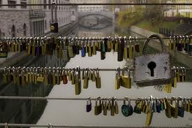 "Love locks" on Butcher's Bridge