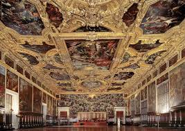 Hall of the Grand Council in Doge's Palace - home to Tintoretto's Paradise - the largest oil painting in the world